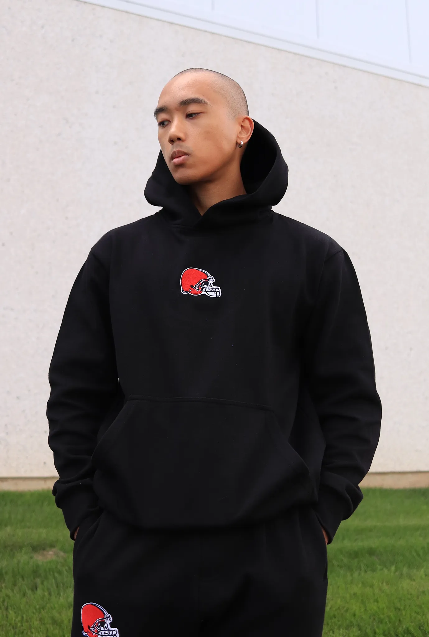 Cleveland Browns Logo Heavyweight Hoodie - Black sold by Peace-Collective product image thumbnail 2