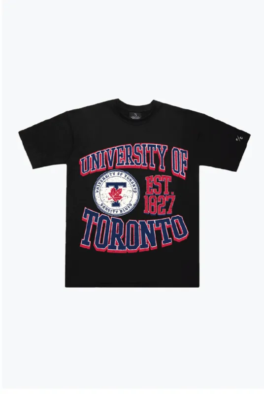 P/C x U Of Toronto Vintage Collegiate Graphic Heavyweight T-Shirt - Navy sold by Peace-Collective
