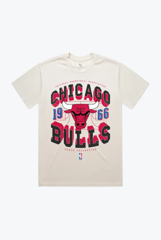 Chicago Bulls Court Premium T-Shirt - Ivory sold by Peace-Collective