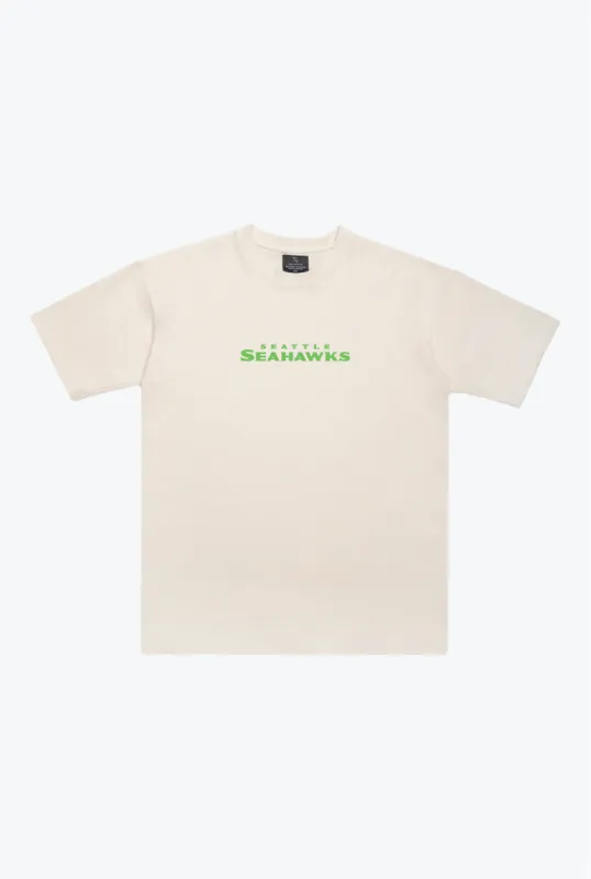 Seattle Seahawks Heavyweight T-Shirt - Ivory sold by Peace-Collective