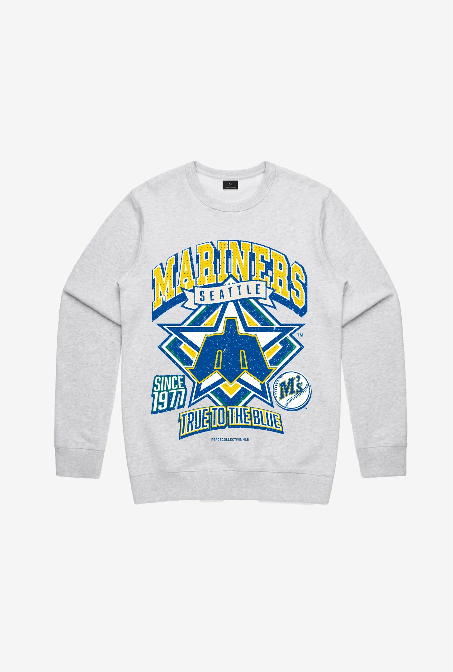 Seattle Mariners Vintage Cooperstown Collection Crewneck - Ash sold by Peace-Collective