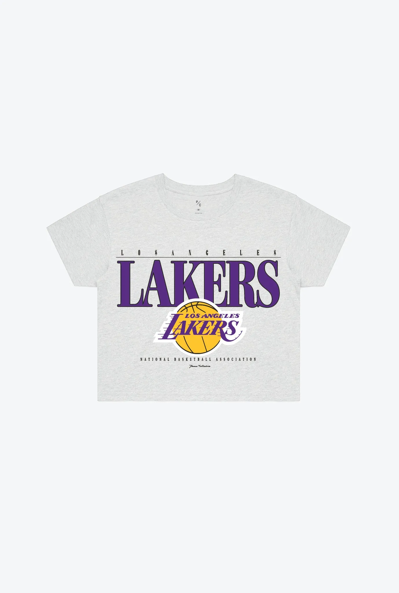 Los Angeles Lakers Signature Cropped T-Shirt - Ash sold by Peace-Collective