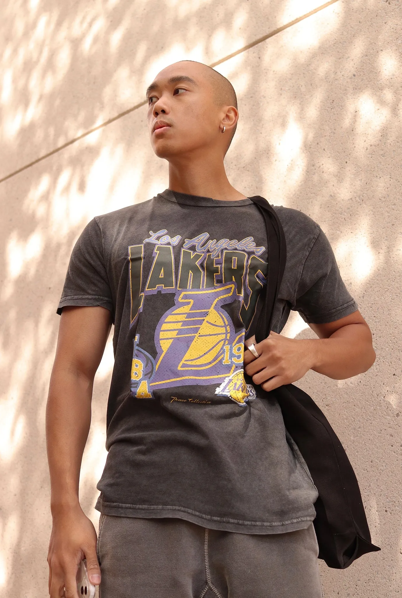 Los Angeles Lakers Stonewash T-Shirt - Black sold by Peace-Collective product image thumbnail 2