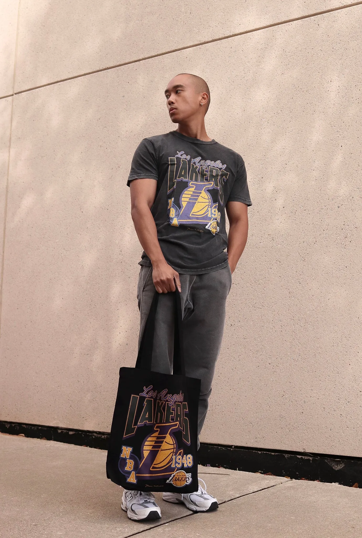Los Angeles Lakers Stonewash T-Shirt - Black sold by Peace-Collective product image thumbnail 3