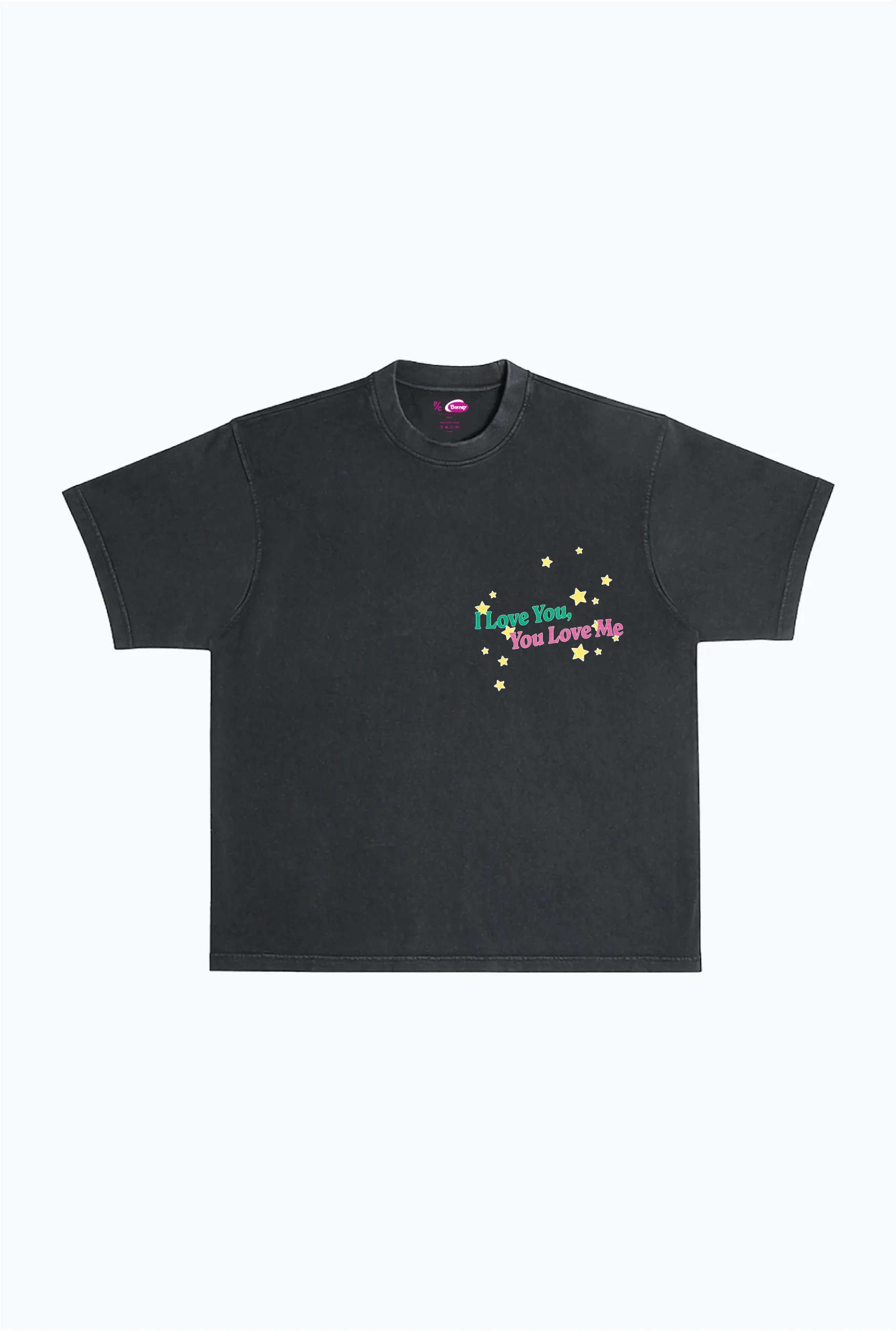 P/C x Barney Stars Garment Dyed Heavyweight T-Shirt - Black sold by Peace-Collective