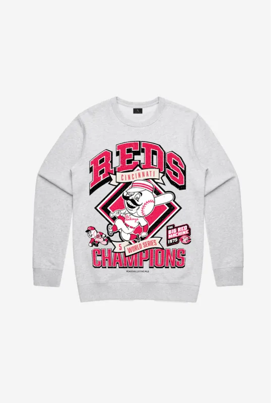 Cincinnati Reds Vintage Cooperstown Collection Crewneck - Ash sold by Peace-Collective
