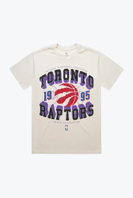 Toronto Raptors Court Premium T-Shirt - Ivory sold by Peace-Collective