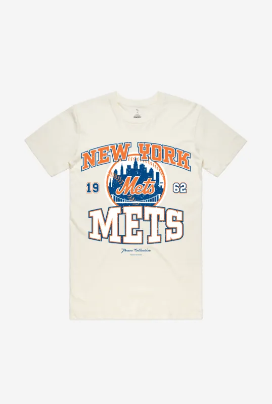 New York Mets Vintage Washed T-Shirt - Ivory sold by Peace-Collective