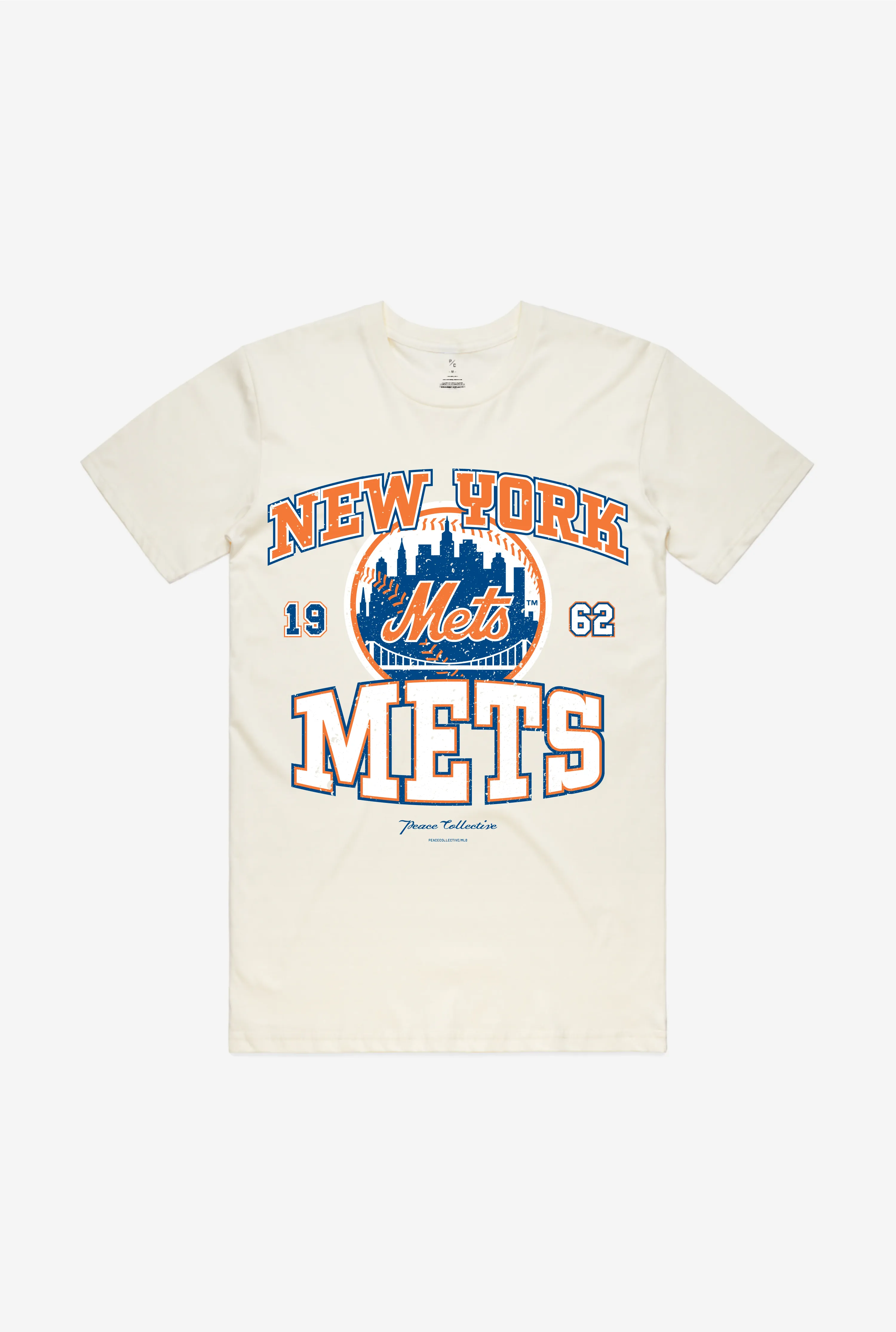 New York Mets Vintage Washed T-Shirt - Ivory | Parallel