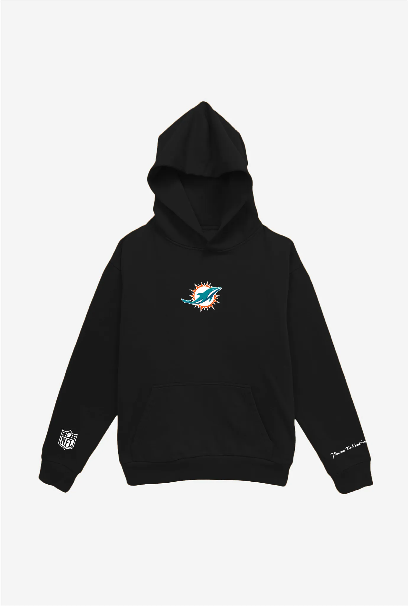 Miami Dolphins Logo Heavyweight Hoodie - Black sold by Peace-Collective