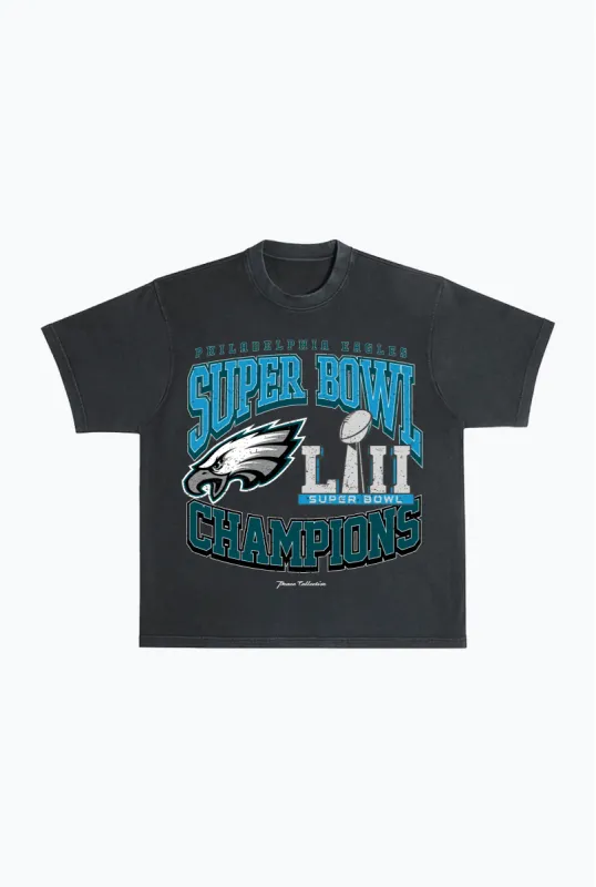 Philadelphia Eagles Superbowl LII Heavyweight T-Shirt - Black sold by Peace-Collective