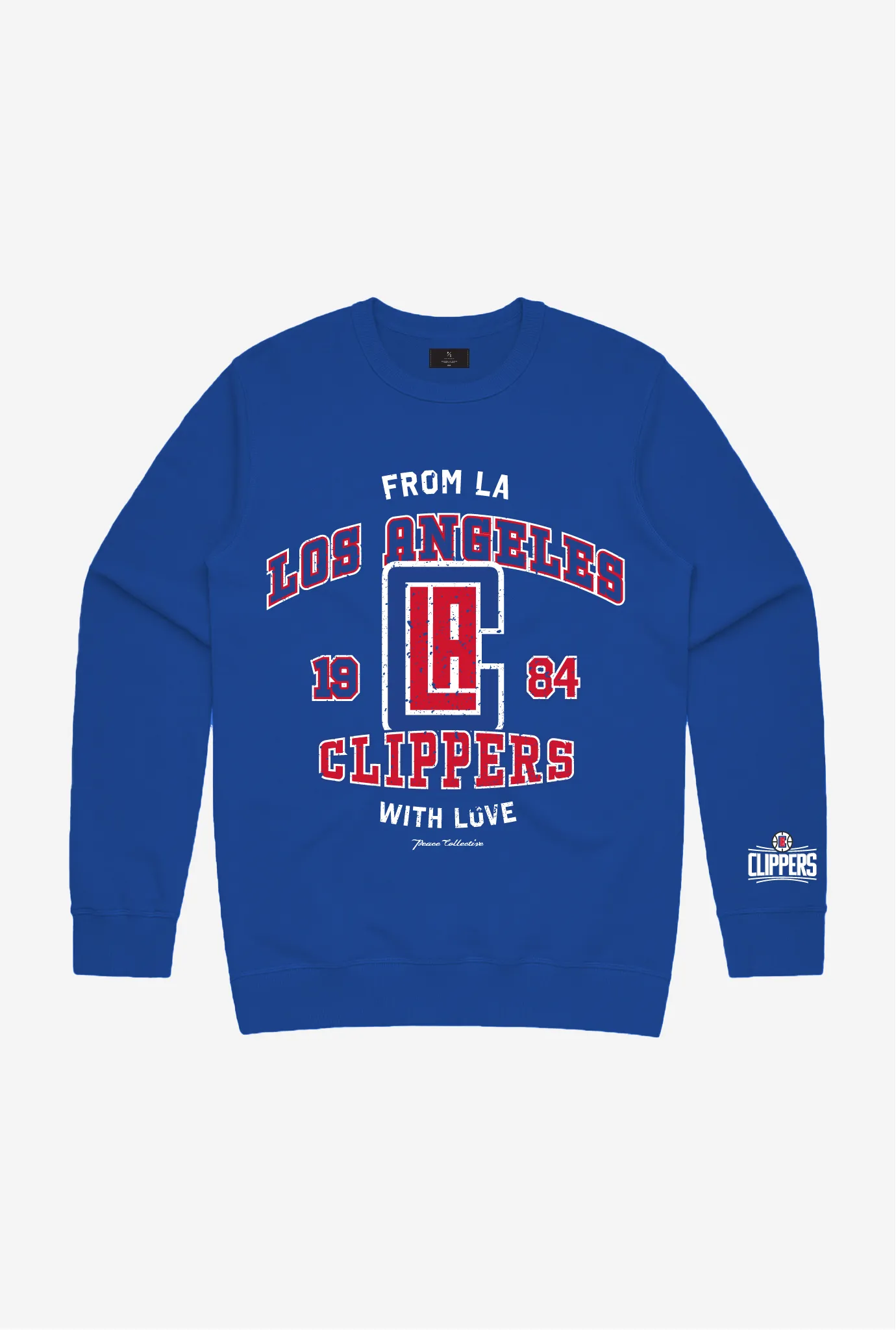 Los Angeles Clippers Washed Crewneck - Royal Blue sold by Peace-Collective