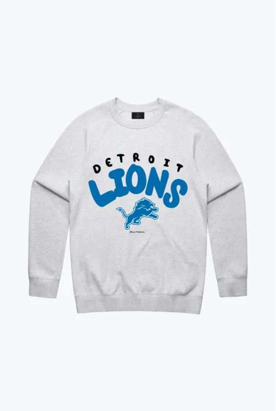 Detroit Lions Heavyweight Crewneck - Grey sold by Peace-Collective