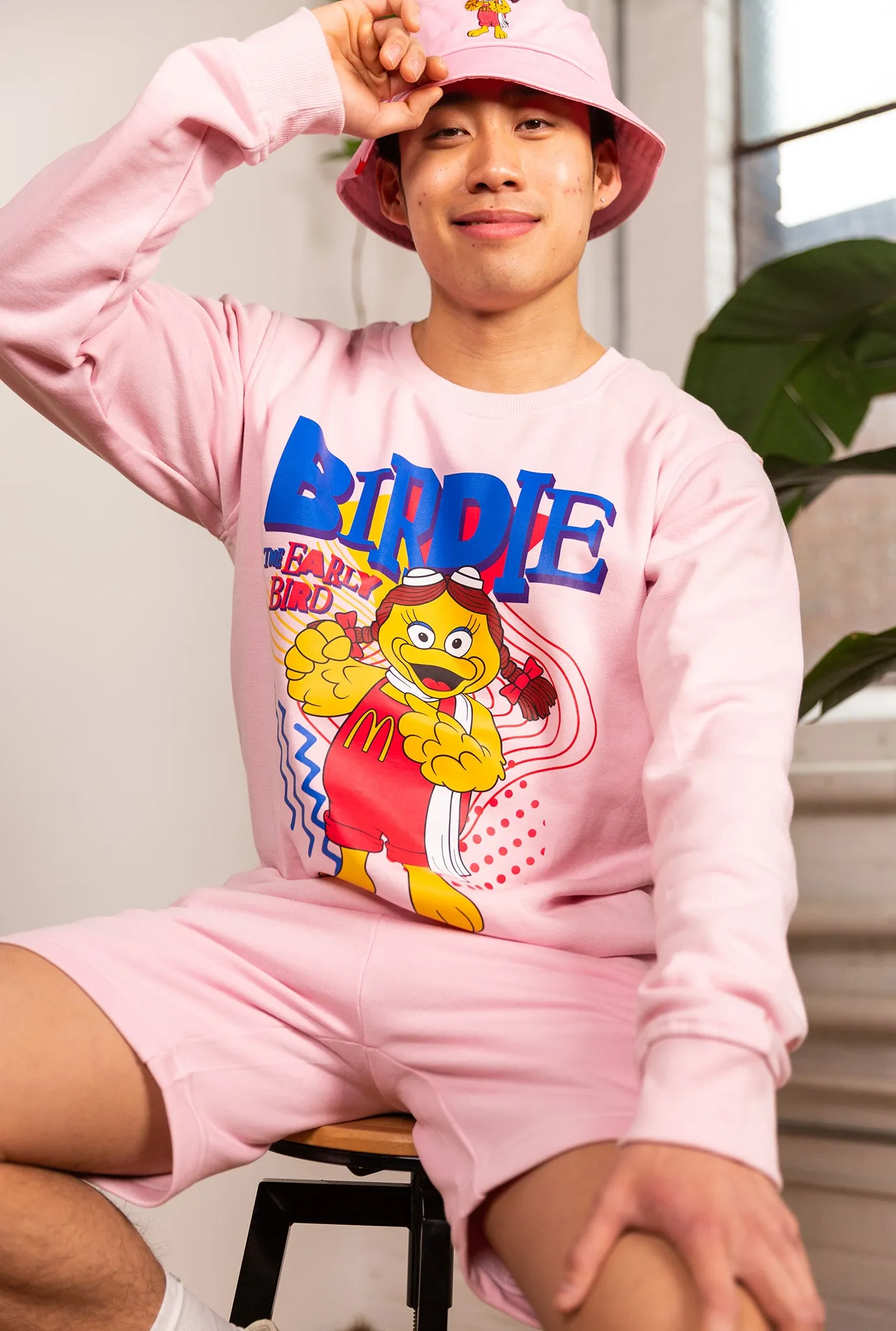 Vintage Birdie the Early Bird Fleece Shorts - Pink sold by Peace-Collective product image thumbnail 4