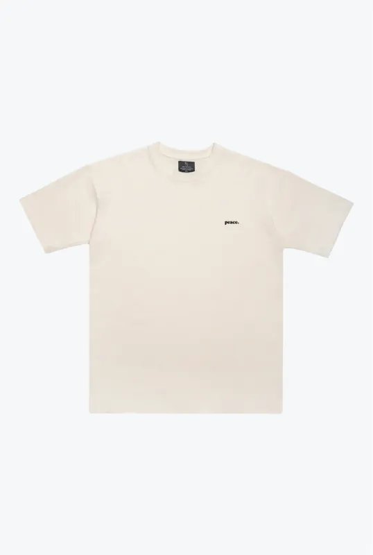 Peace Basics Heavyweight T Shirt - Ivory sold by Peace-Collective