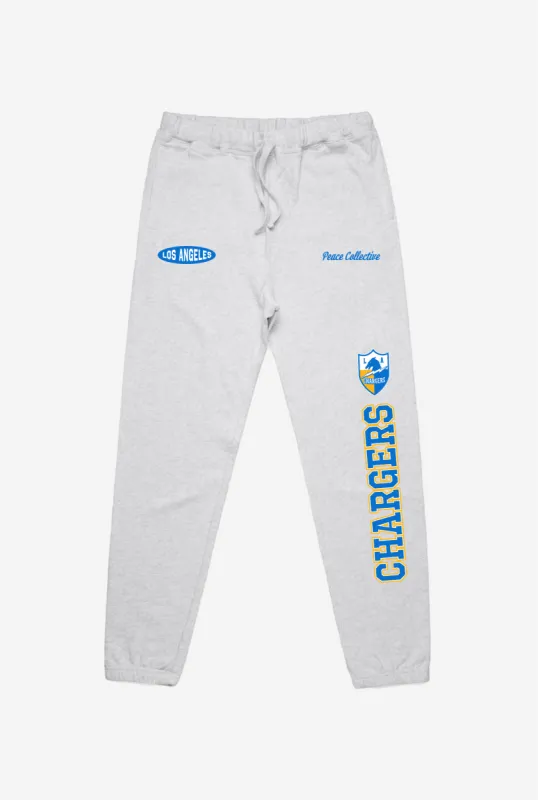 Los Angeles Chargers Washed Graphic Joggers - Ash sold by Peace-Collective
