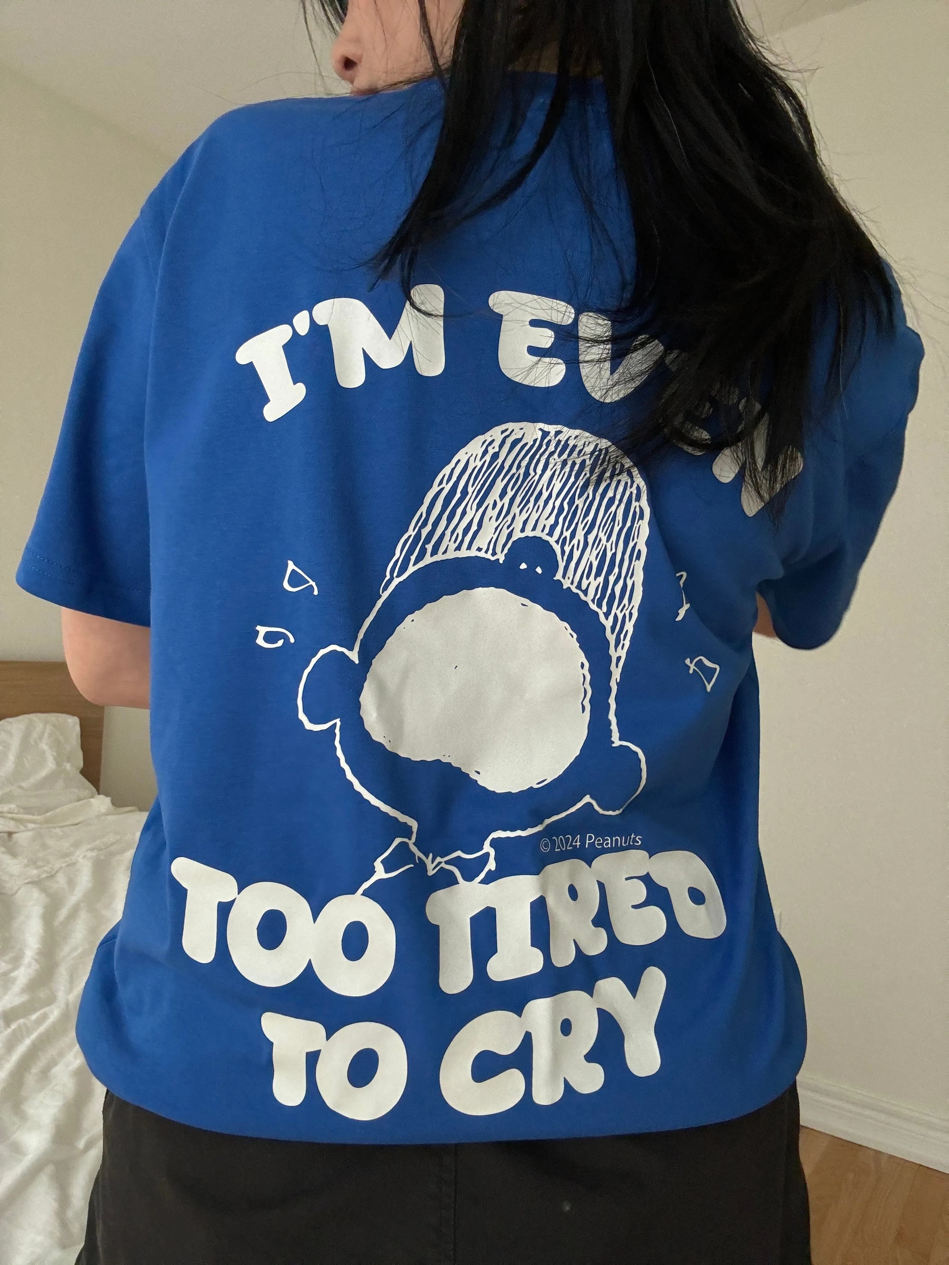 P/C x Peanuts Too Tired T-Shirt - Royal sold by Peace-Collective product image thumbnail 3