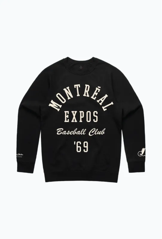 Montréal Expos Heavyweight Crewneck - Black sold by Peace-Collective