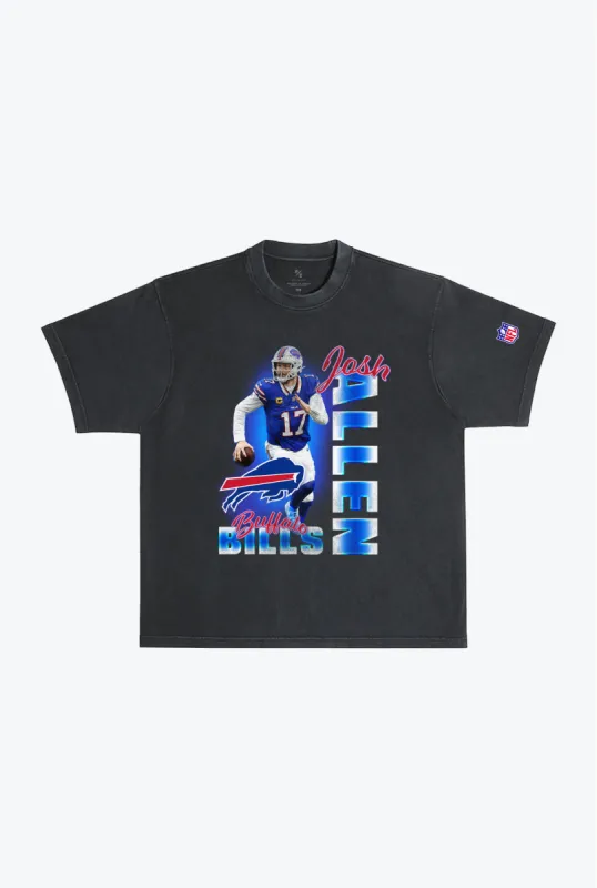 Josh Allen Garment Dyed Heavyweight T-Shirt - Black sold by Peace-Collective