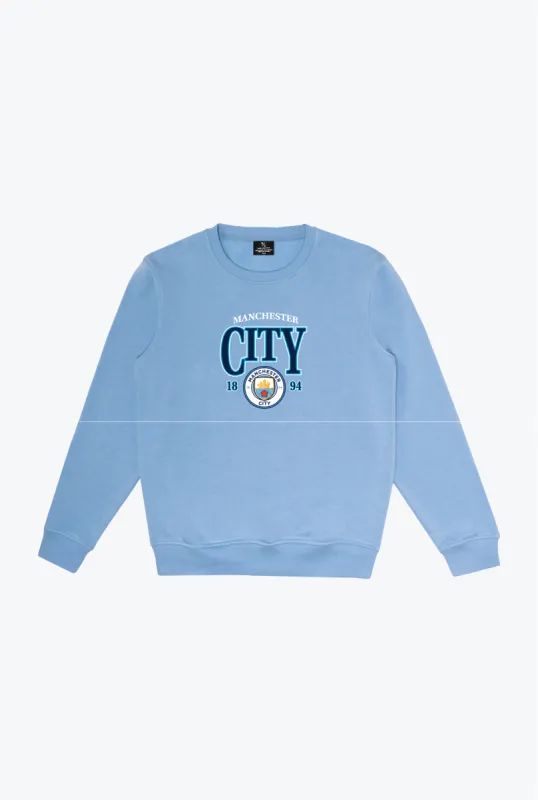 Manchester City FC Pigment Dye Crewneck - Vista Blue sold by Peace-Collective