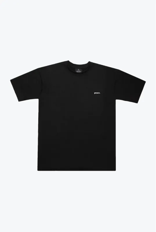 Peace Basics Heavyweight T-Shirt - Black sold by Peace-Collective