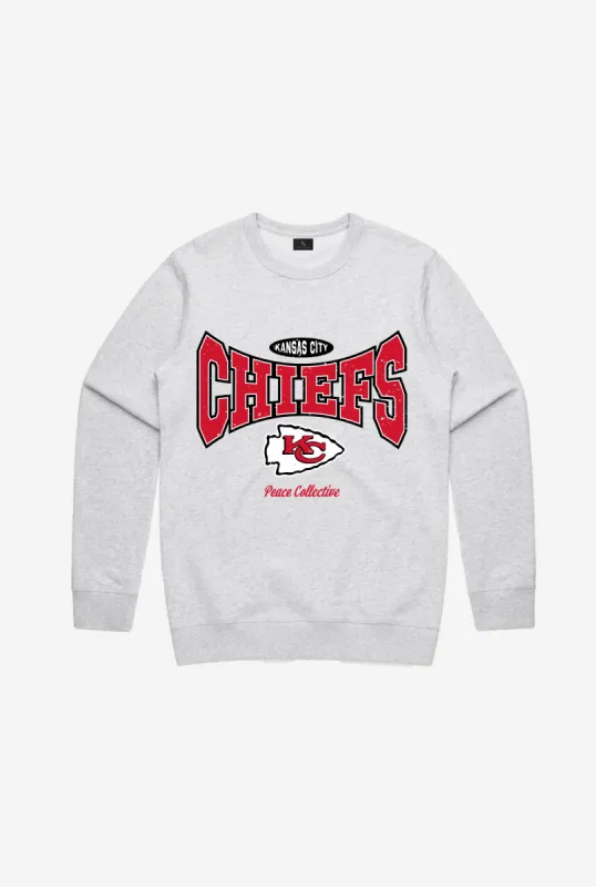 Kansas City Chiefs Washed Graphic Crewneck - Ash sold by Peace-Collective