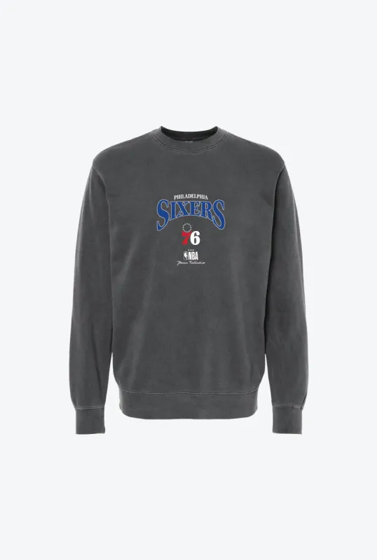 Philadelphia 76ers Vintage Embroidered Crewneck - Black sold by Peace-Collective
