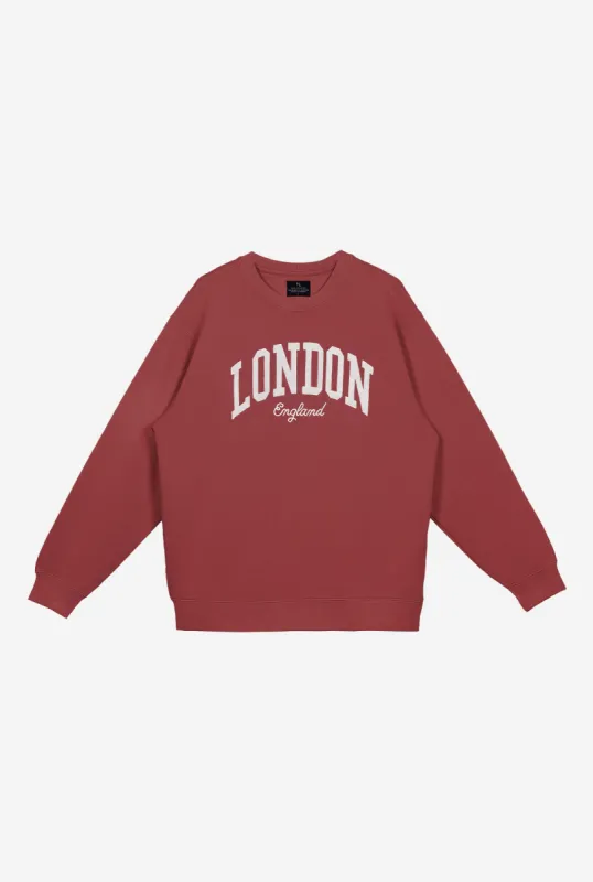 London Tourist Pigment Dye Crewneck - Maroon sold by Peace-Collective