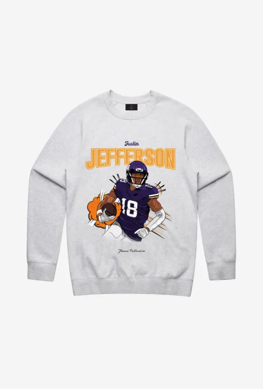 Justin Jefferson Crewneck - Ash sold by Peace-Collective