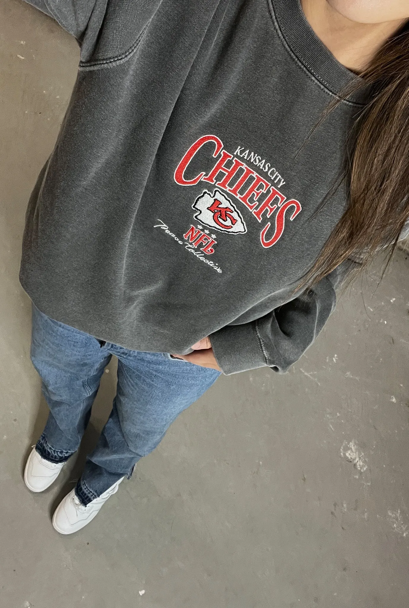 Kansas City Chiefs Vintage Embroidered Crewneck - Black sold by Peace-Collective product image thumbnail 2