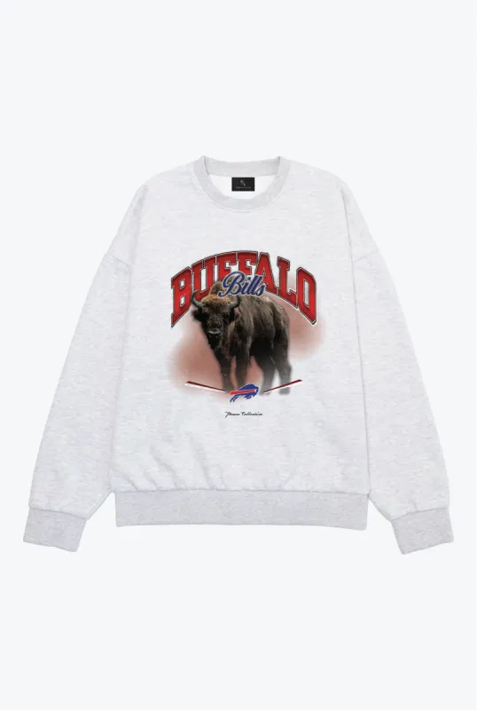 Buffalo Bills Mascot SuperHeavy™️ Crewneck - Ash sold by Peace-Collective