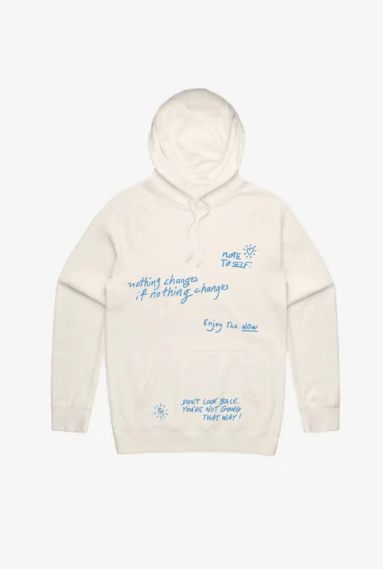 Note to Self Hoodie - Ivory sold by Peace-Collective