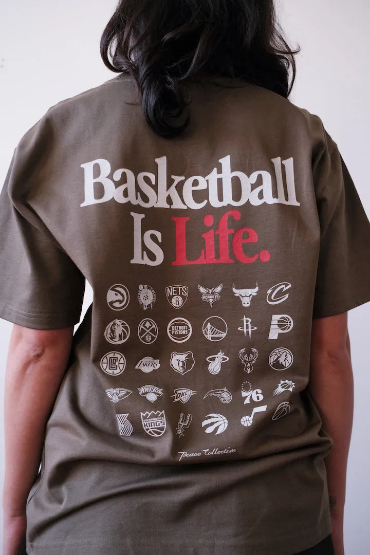 NBA Basketball is Life Heavyweight T-Shirt - Walnut sold by Peace-Collective product image thumbnail 4