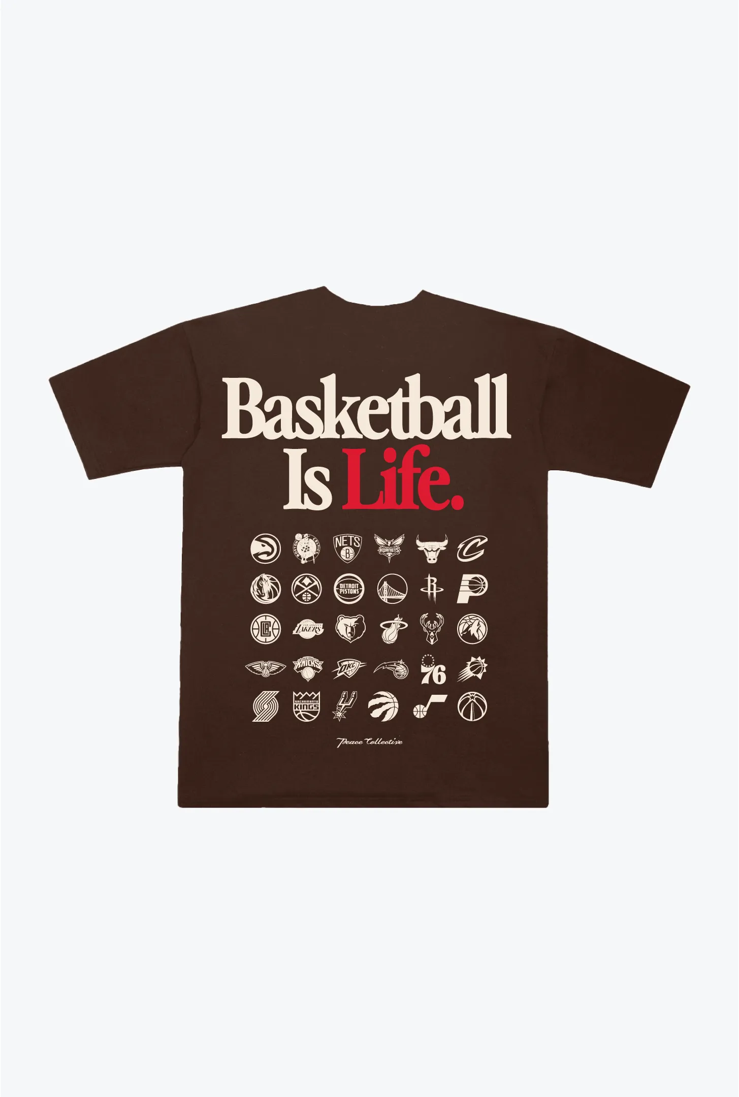 NBA Basketball is Life Heavyweight T-Shirt - Walnut sold by Peace-Collective product image thumbnail 2