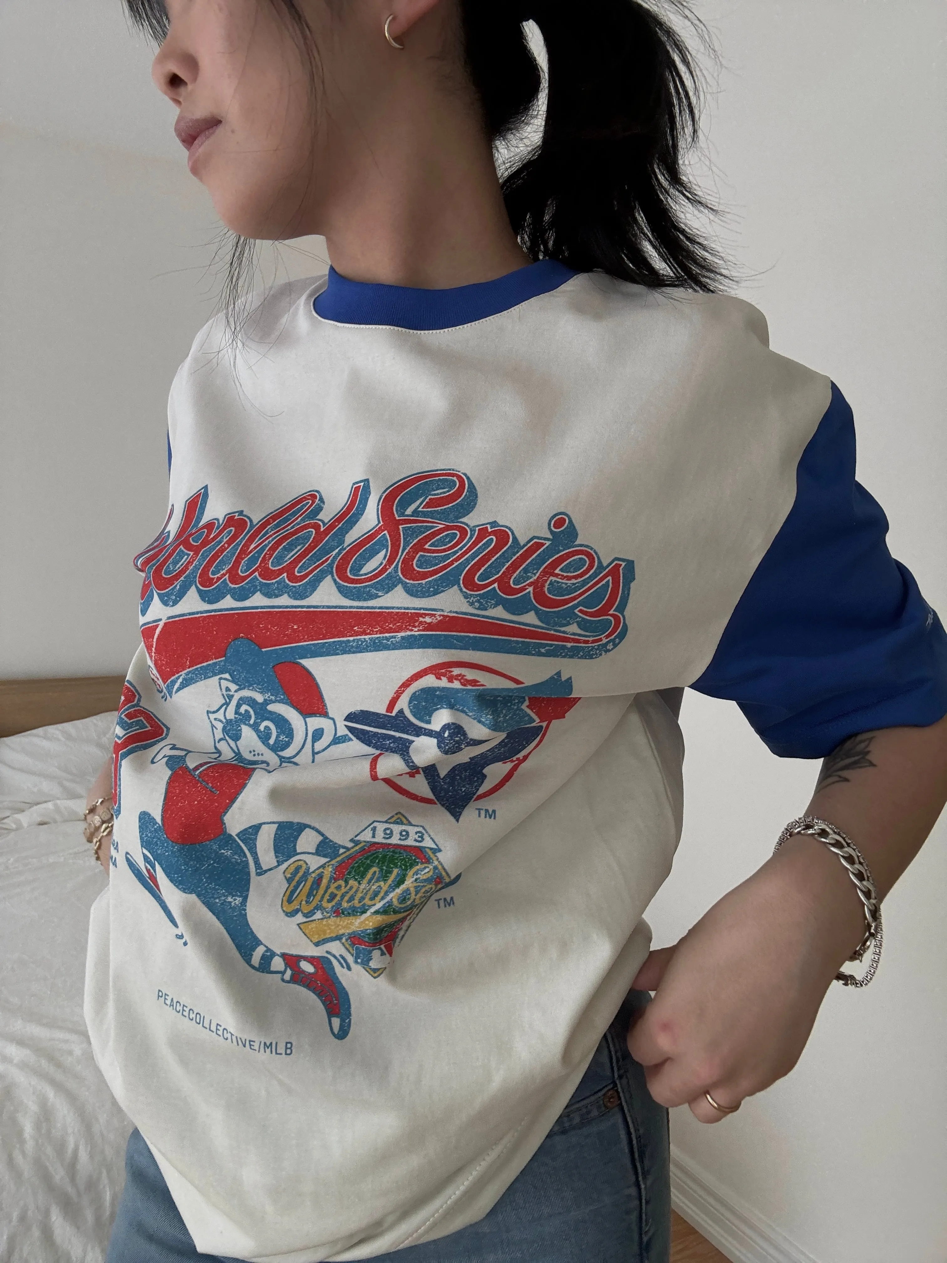 Toronto Blue Jays Raglan Tee - Ivory/Royal sold by Peace-Collective product image thumbnail 5