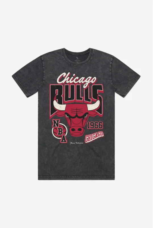 Chicago Bulls Stonewash T-Shirt - Black sold by Peace-Collective