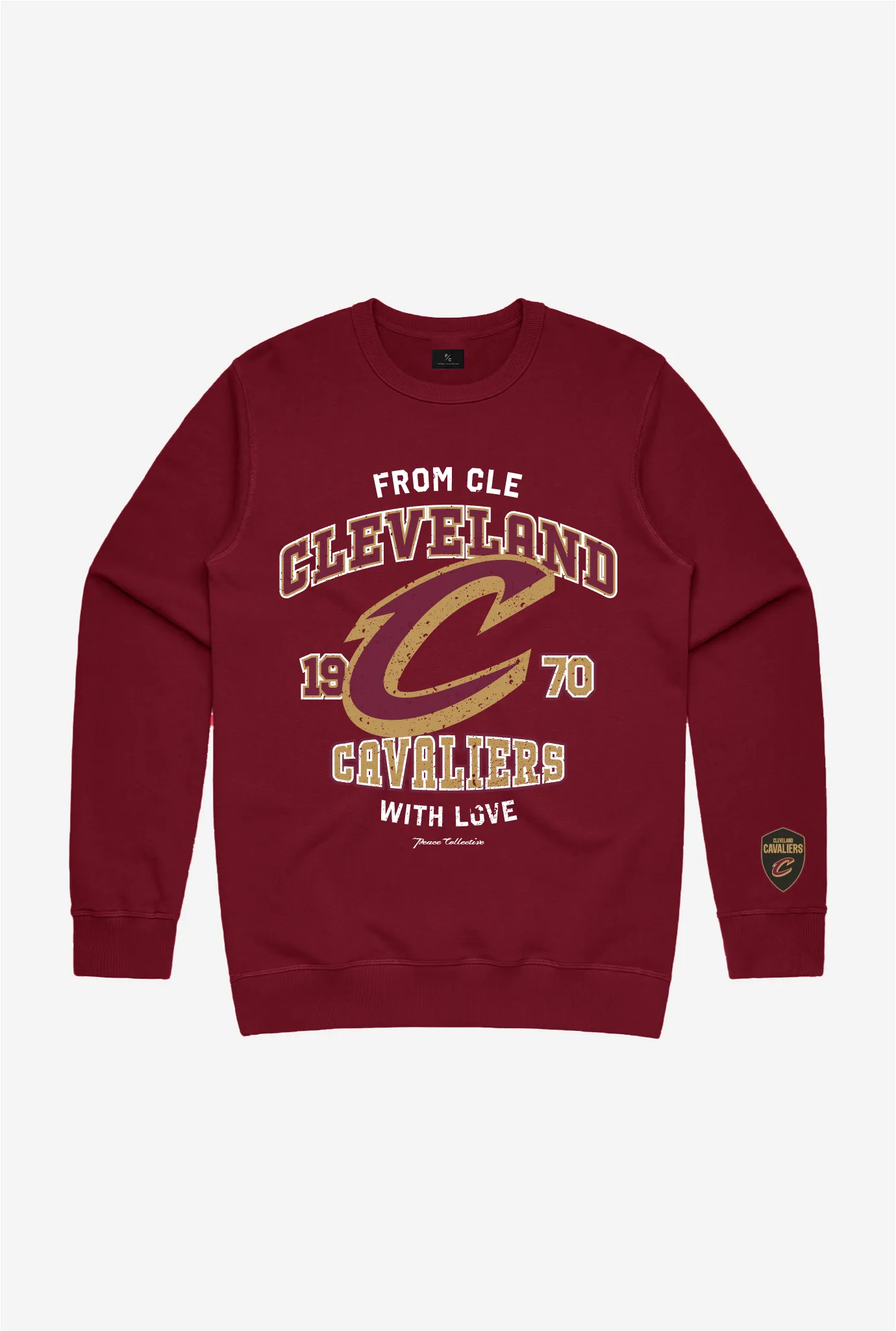Cleveland Cavaliers Washed Crewneck - Maroon sold by Peace-Collective