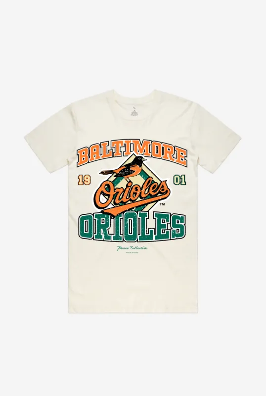 Baltimore Orioles Vintage Washed T-Shirt - Ivory sold by Peace-Collective