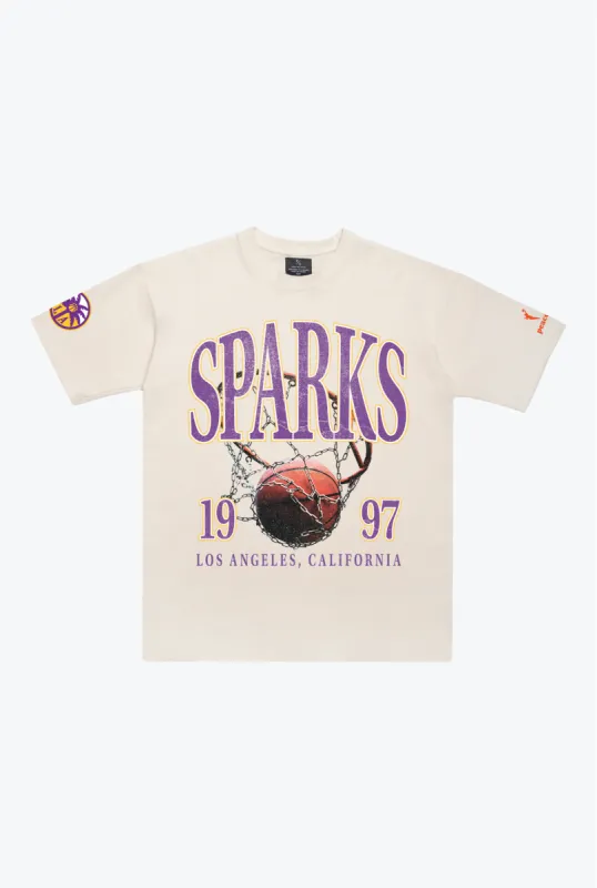 Los Angeles Sparks Vintage Heavyweight T-Shirt - Ivory sold by Peace-Collective