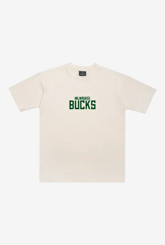 Milwaukee Bucks Heavyweight T-Shirt - Natural sold by Peace-Collective
