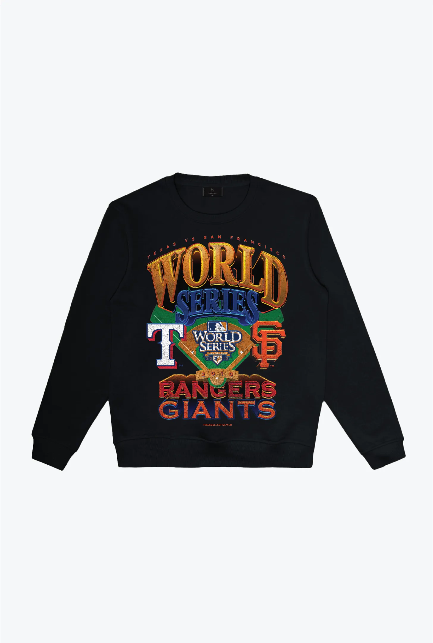 2010 World Series: San Francisco Giants Vs. Texas Rangers Crewneck - Black sold by Peace-Collective