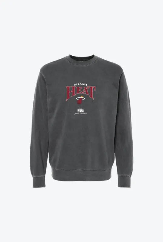 Miami Heat Vintage Embroidered Crewneck - Black sold by Peace-Collective