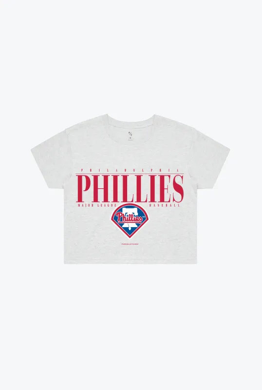 Philadelphia Phillies Garment Dyed Cropped T-Shirt - Ash made by Peace-Collective