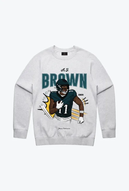 A.J. Brown  Crewneck - Ash sold by Peace-Collective