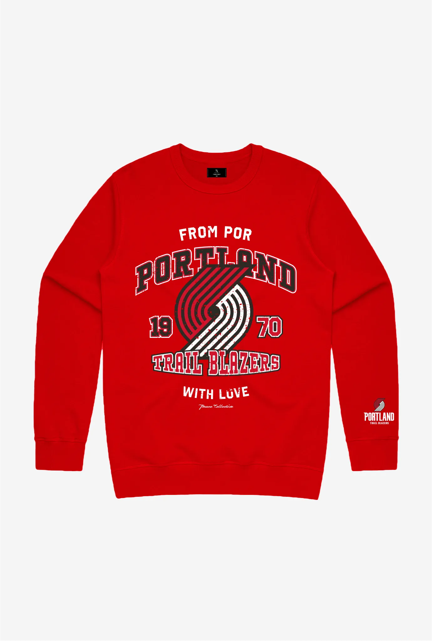 Portland Trail Blazers Washed Crewneck - Red sold by Peace-Collective