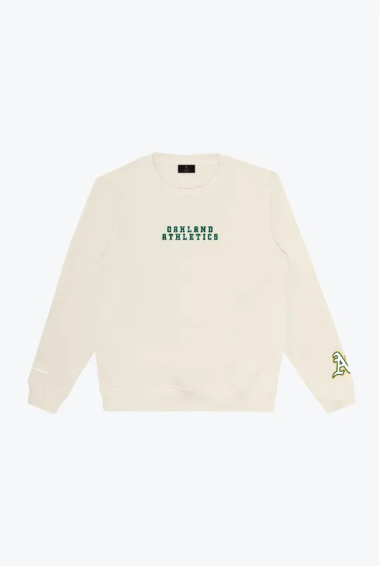 Oakland Athletics Heavyweight Crewneck - Ivory sold by Peace-Collective