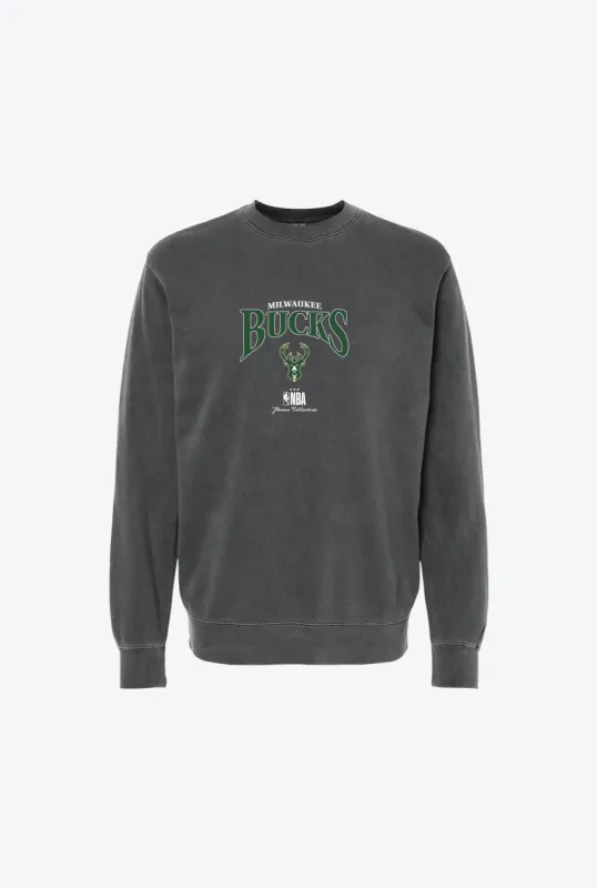Milwaukee Bucks Vintage Embroidered Crewneck - Black sold by Peace-Collective