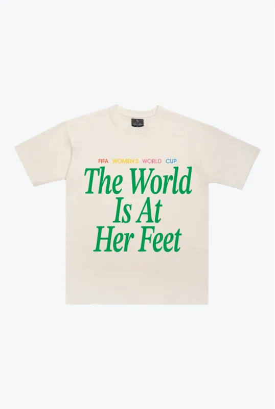 The World is at Her Feet Heavyweight T-Shirt - Natural sold by Peace-Collective