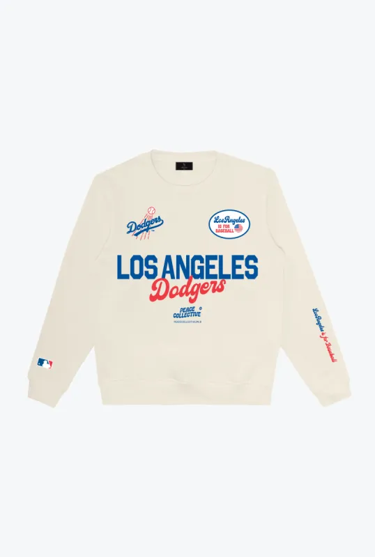 Los Angeles Dodgers Cheer Crewneck - Ivory sold by Peace-Collective