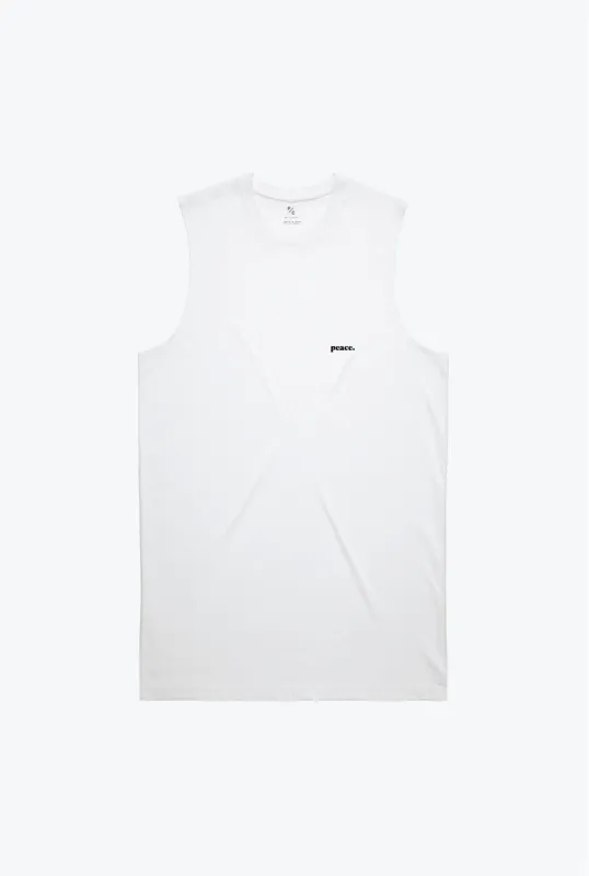 Peace Basics Muscle Tank - White sold by Peace-Collective